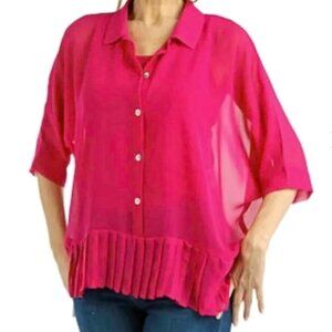 NEW Brian Bailey Pink Chiffon Ruffle Blouse with Cami Size Small